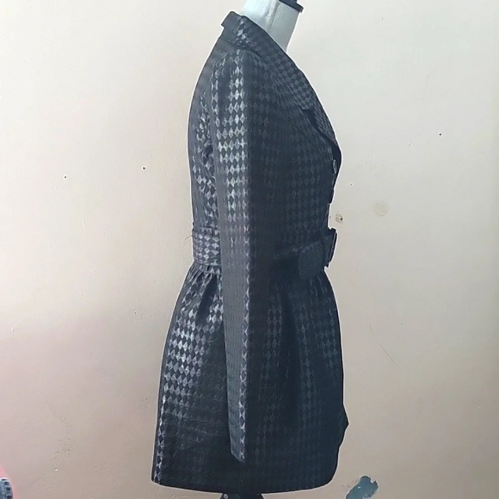 Candie's Brand Black Button Down Coat With Belt, Size: L - Picture 4 of 9